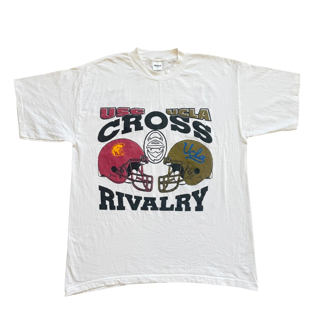 Vintage 1995 USC UCLA Cross Town Rivalry T-Shirt Murina XL White Single Stitch